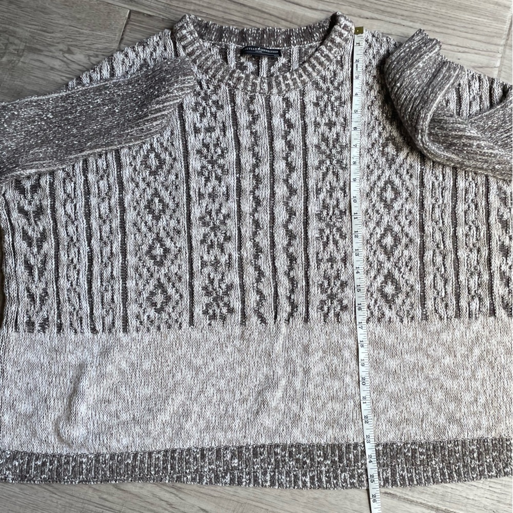 Peruvian Connection Ojito Pima Cotton Swoncho Boxy Cut Brown/Cream SZ XS/S - Picture 10 of 12